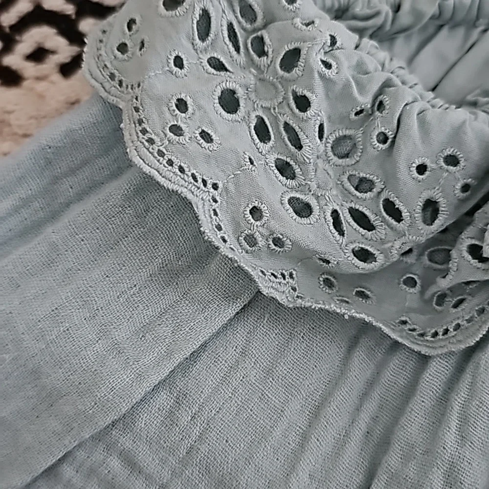 Baby 3-6 m gap bloomers & peasant top with eyelet details gauze fabric sage